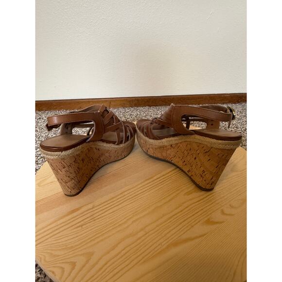 Franco Sarto Tammie Wedge Sandals Size 7 | Leather Upper | Cork Heel - Picture 5 of 10